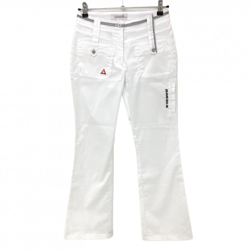 ルコック パンツ 白 サイド刺しゅう レディース 7(S) ゴルフウェア le coq sportif