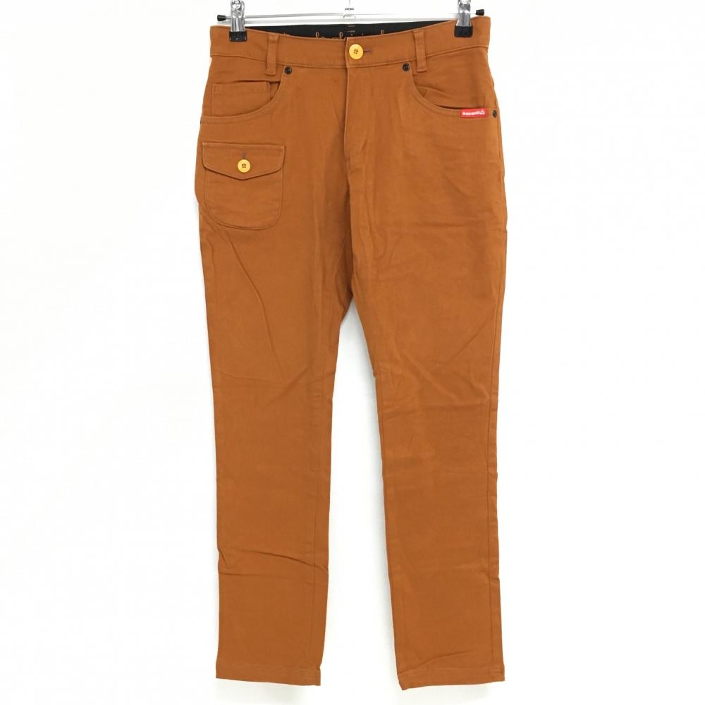 ルコック パンツ ライトブラウン 5ポケット ウエスト内ロゴプリント ストレッチ レディース 9 ゴルフウェア le coq sportif