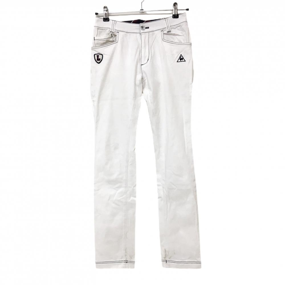 ルコック パンツ 白×ネイビー ストレッチ  レディース 7 ゴルフウェア le coq sportif