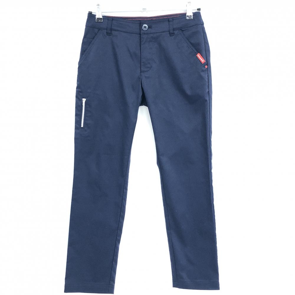 【超美品】ルコックゴルフ パンツ ネイビー×レッド 後ポケット刺しゅう  レディース 7 ゴルフウェア le coq sportif
