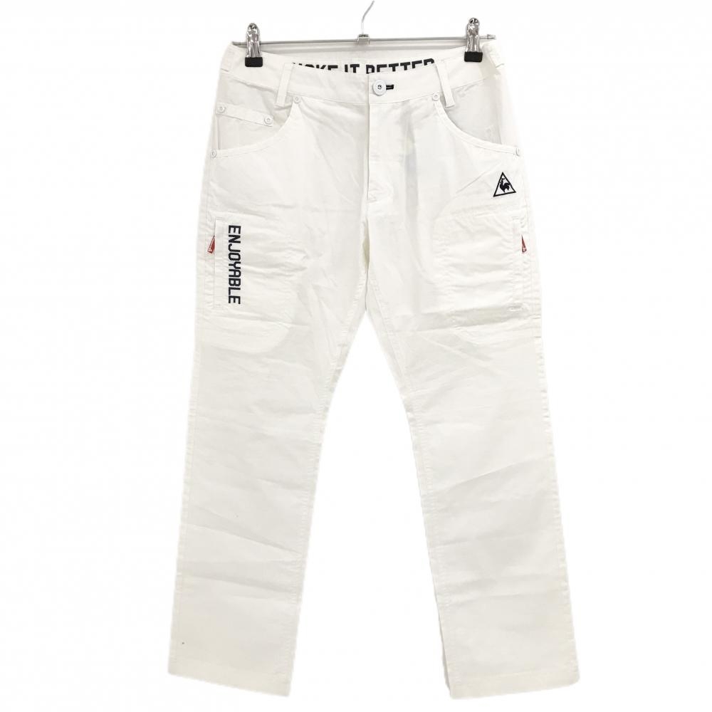 【新品】ルコックゴルフ パンツ 白 ストレッチ ティー装着可 ソフトフィットウエスト レディース 11 ゴルフウェア le coq sportif