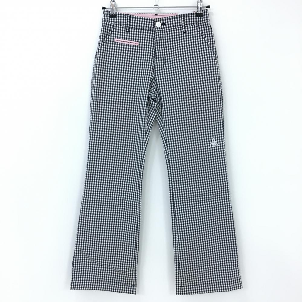 ルコックゴルフ パンツ 白×黒 チェック柄  レディース 7 ゴルフウェア le coq sportif