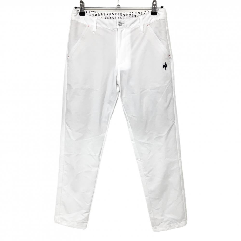 【新品】ルコックゴルフ パンツ 白 ロゴ刺しゅう 一部裏地付き UV COOL レディース 13 ゴルフウェア le coq sportif