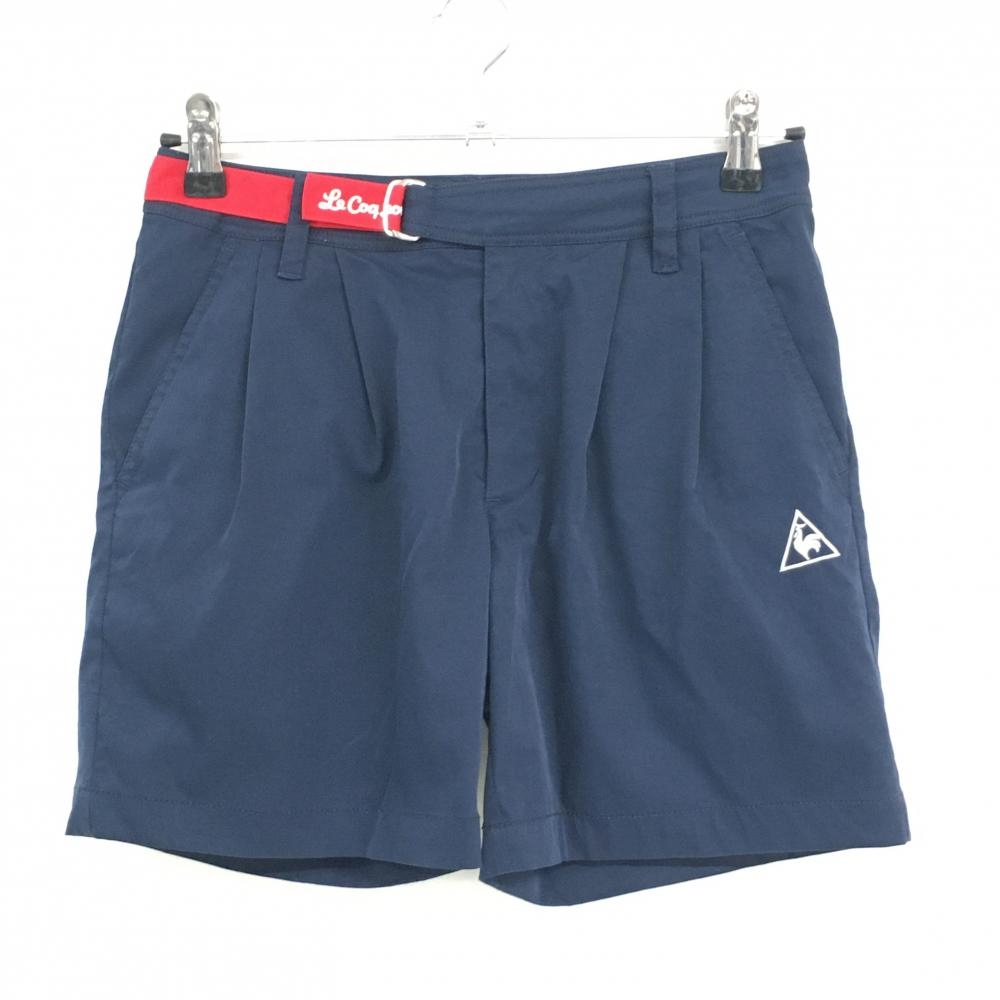 【超美品】ルコックゴルフ ショートパンツ ネイビー ストレッチ  レディース 7 ゴルフウェア le coq sportif