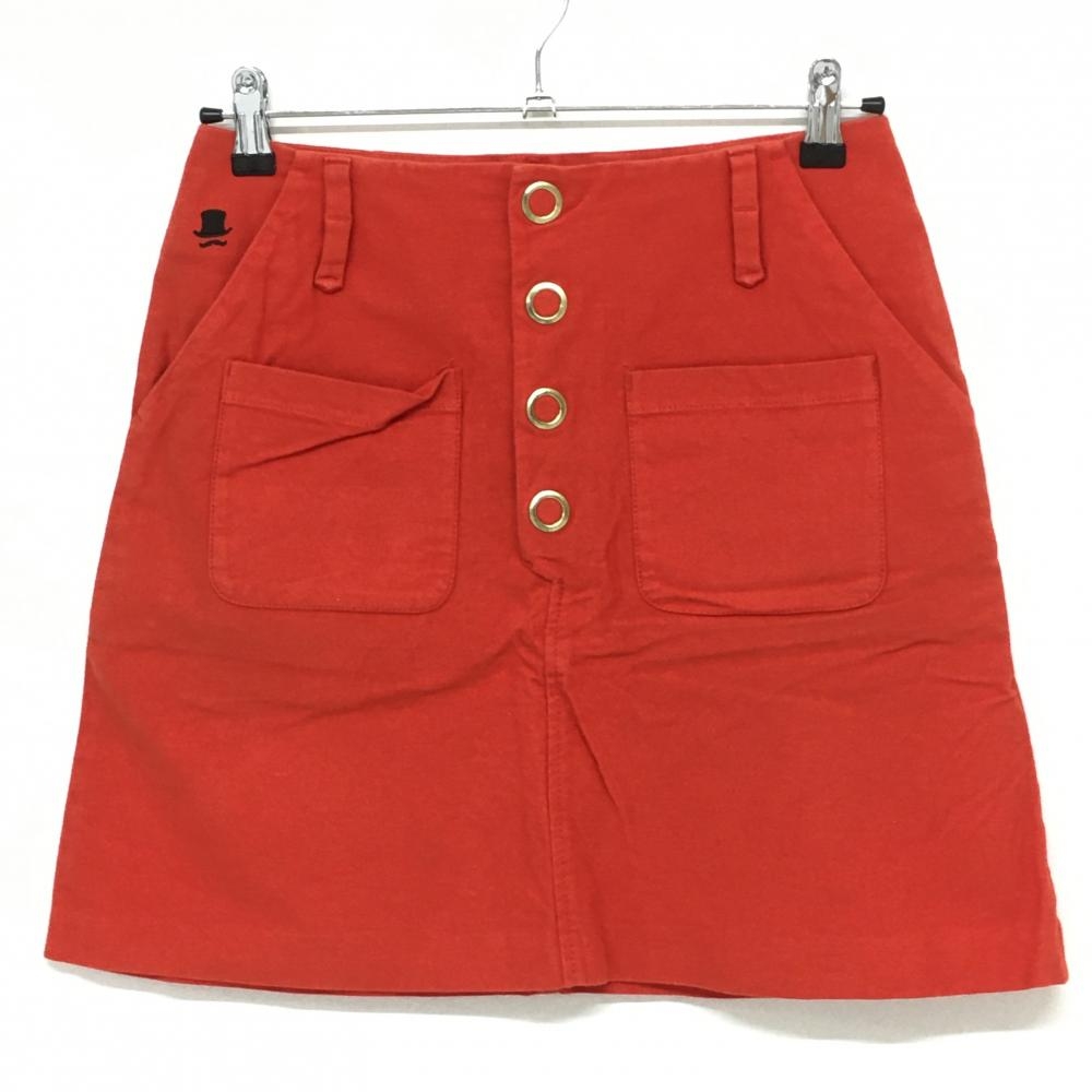 【美品】ルコック スカート レッド ハット刺しゅう レディース 11 ゴルフウェア le coq sportif