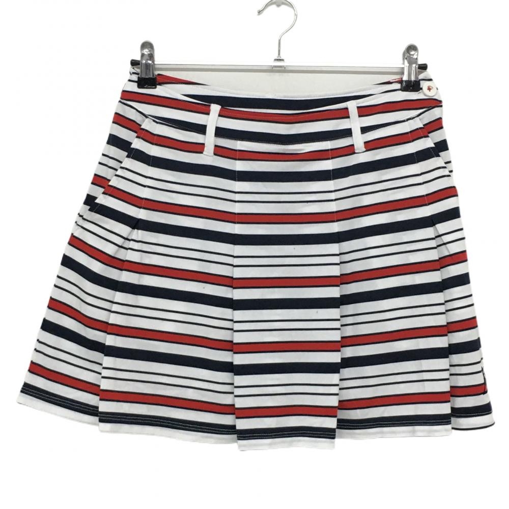 ルコック スカート 白×ネイビー ボーダー  レディース M ゴルフウェア le coq sportif