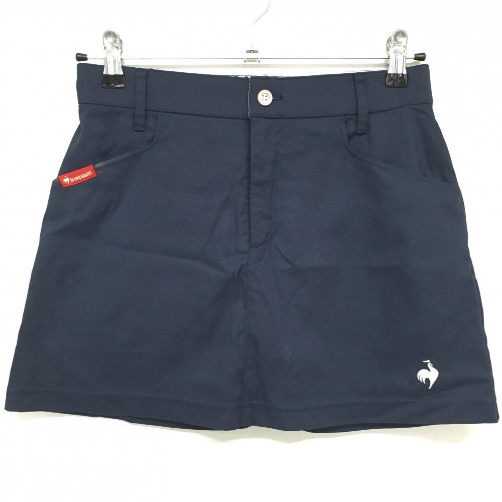 ルコック スカート ネイビー×白 シンプル ロゴ刺しゅう 内側インナーパンツ レディース 7 ゴルフウェア le coq sportif
