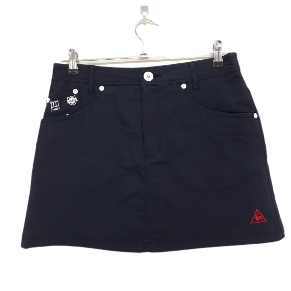 ルコック スカート ネイビー 後ろポケット刺しゅう 内側インナーパンツ  レディース 11(L) ゴルフウェア le coq sportif