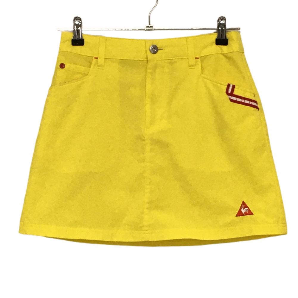 ルコック スカート イエロー×レッド ティー装着可 ロゴ刺しゅう  レディース 7(S) ゴルフウェア le coq sportif