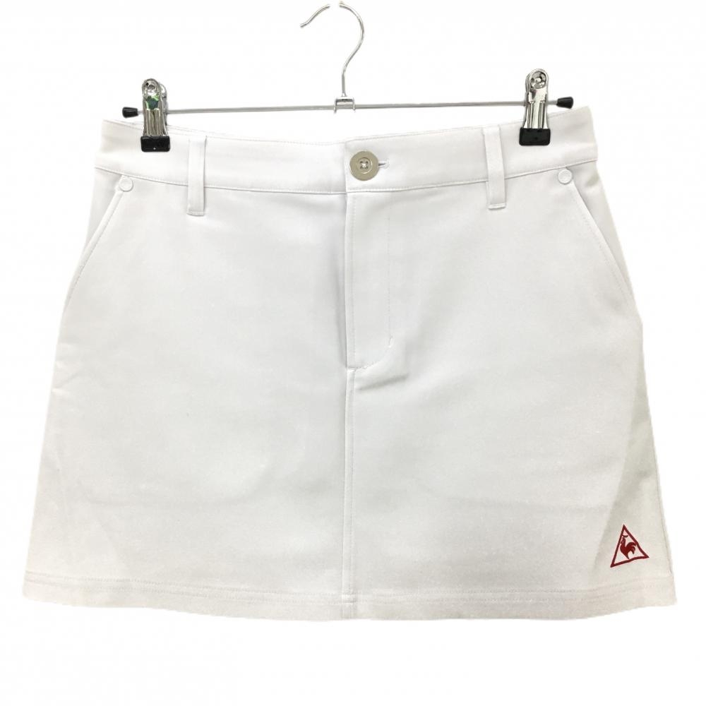 ルコック スカート 白×レッド ロゴ刺しゅう レディース 11 ゴルフウェア le coq sportif