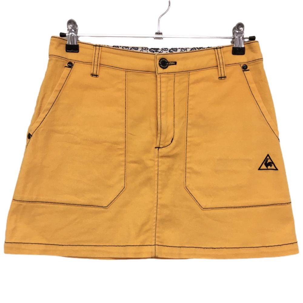 ルコック スカート オレンジ 背面ビッグプリント  レディース 11(L) ゴルフウェア le coq sportif
