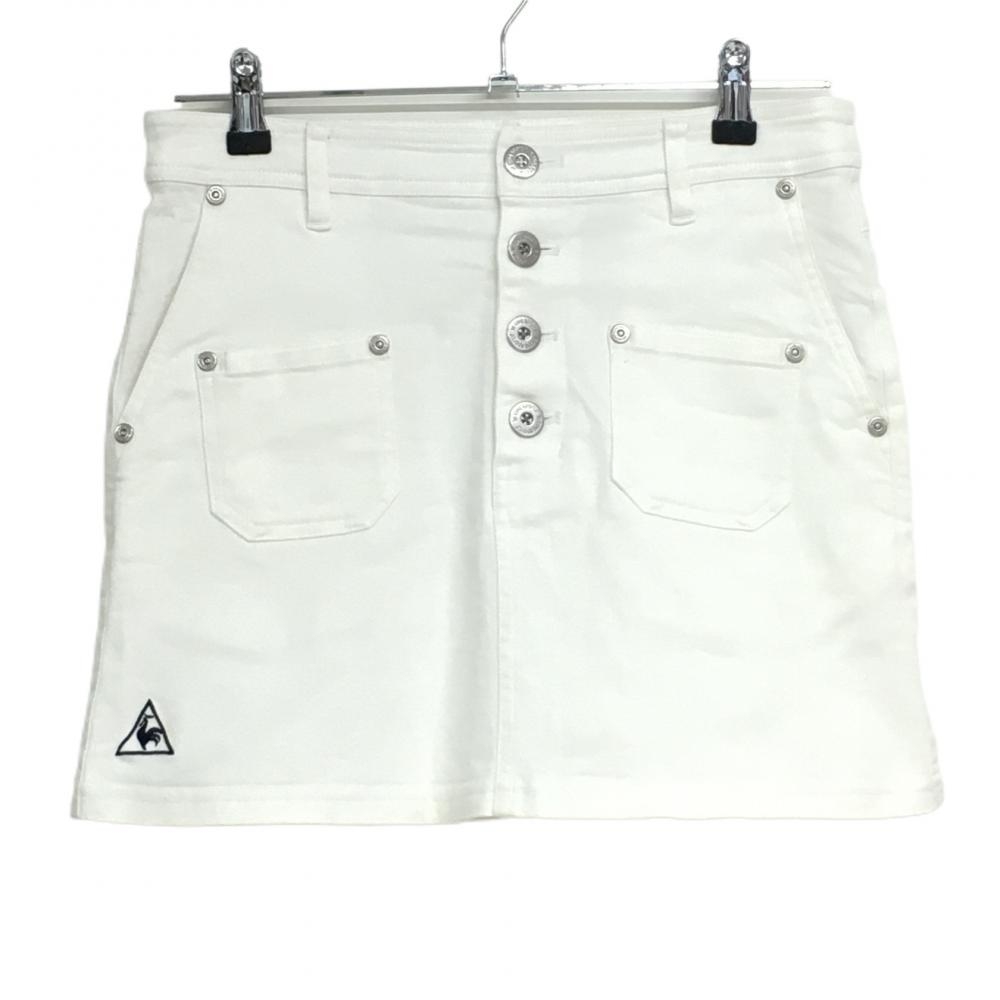 ルコック スカート 白 後裾プリント レディース 11 ゴルフウェア le coq sportif
