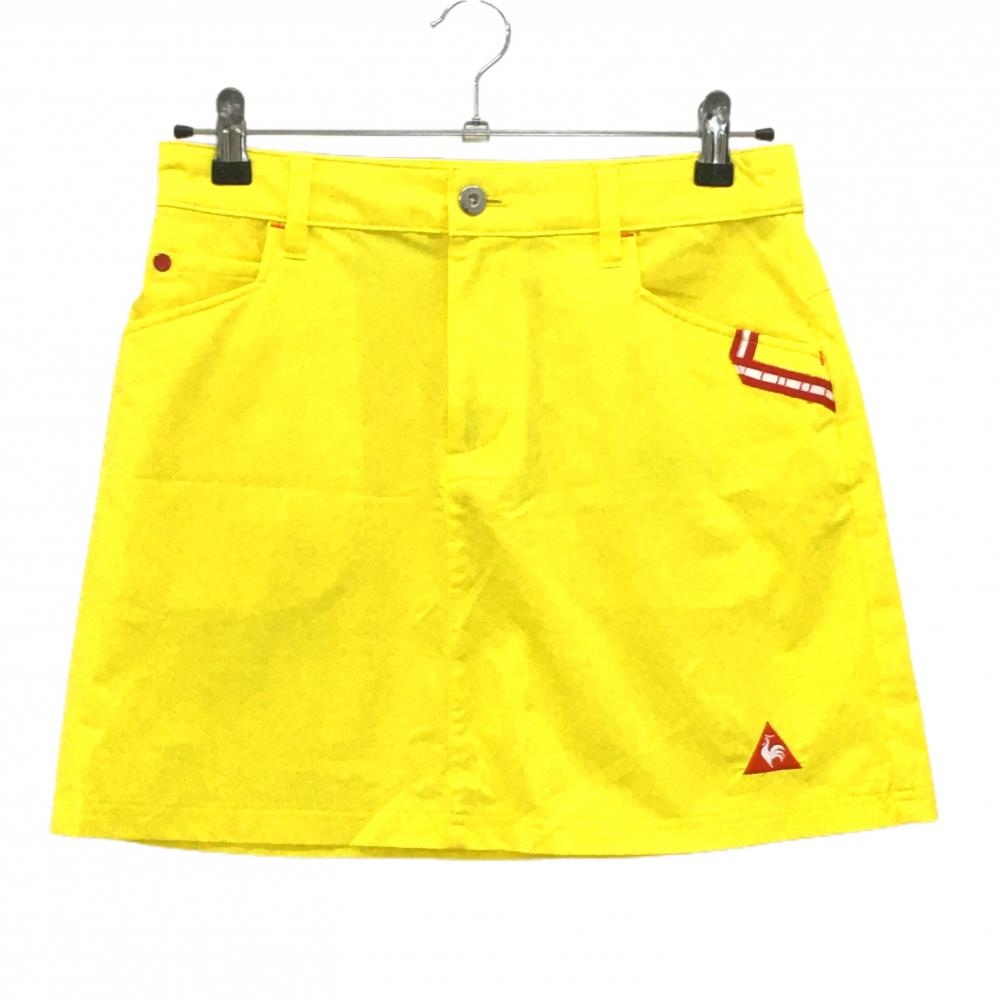 【美品】ルコック スカート イエロー ティー装着可  レディース 9 ゴルフウェア le coq sportif