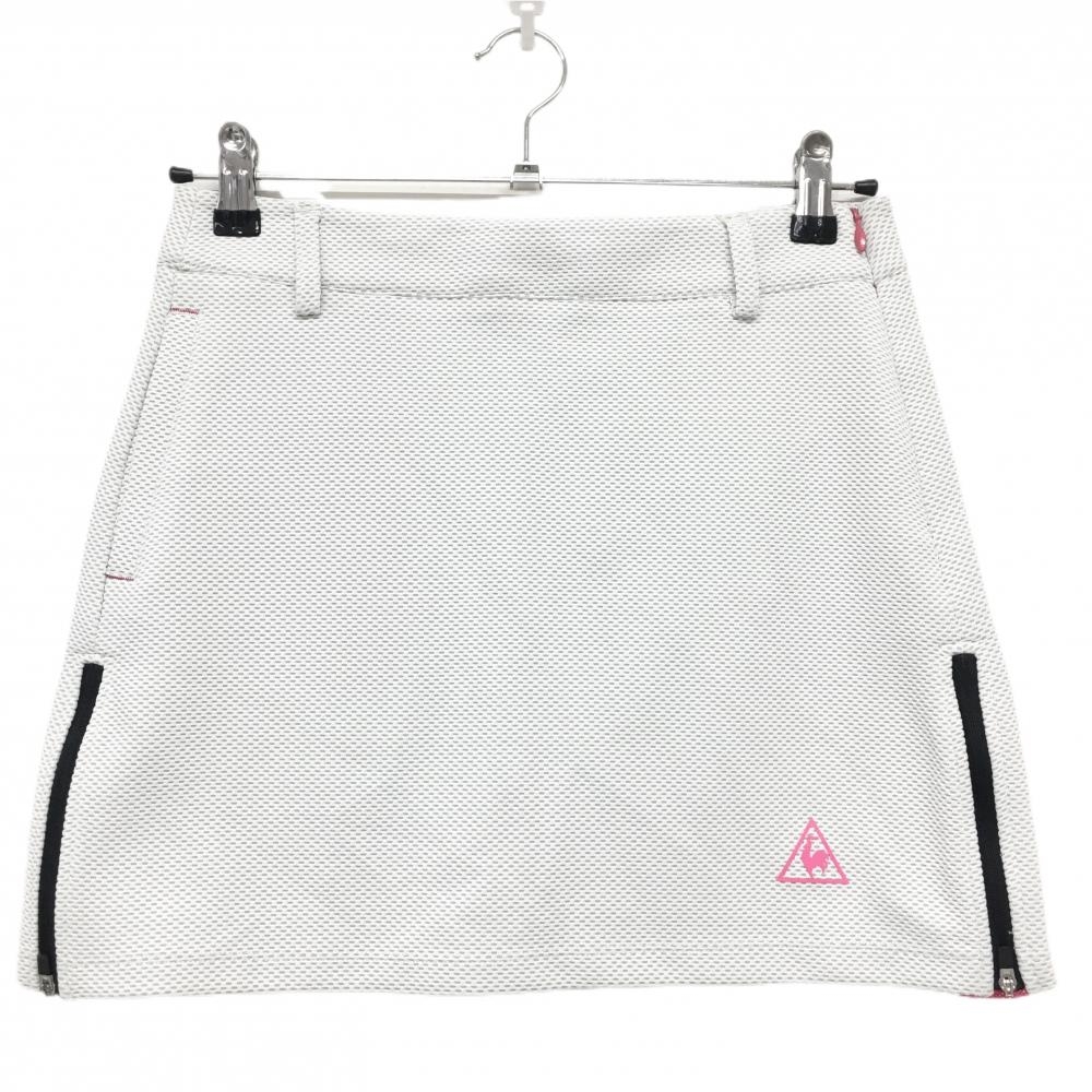 【新品】ルコック ストレッチスカート 白 凹凸生地 UVカット レディース 7 ゴルフウェア le coq sportif