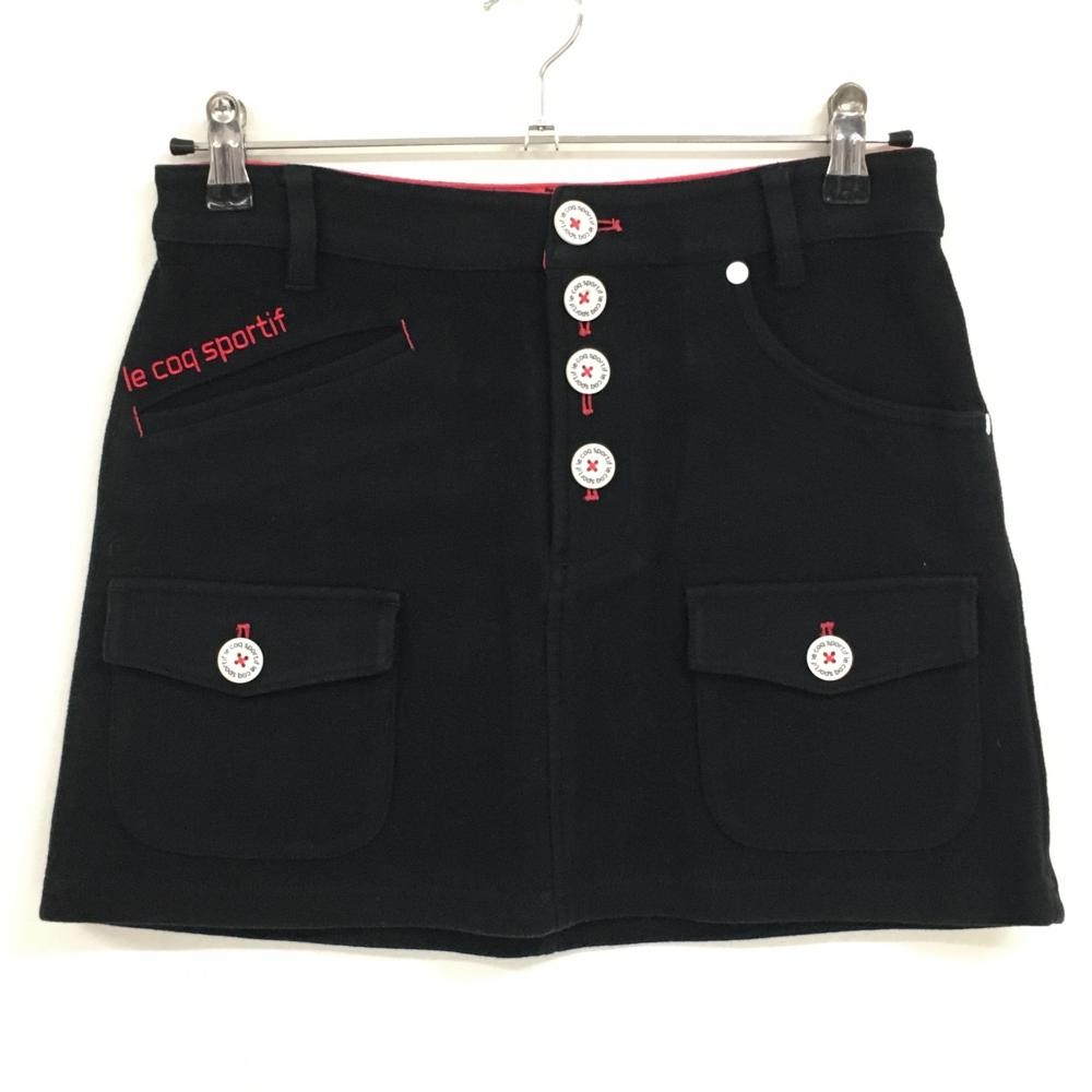 ルコック スカート 黒 微起毛  レディース 7 ゴルフウェア le coq sportif