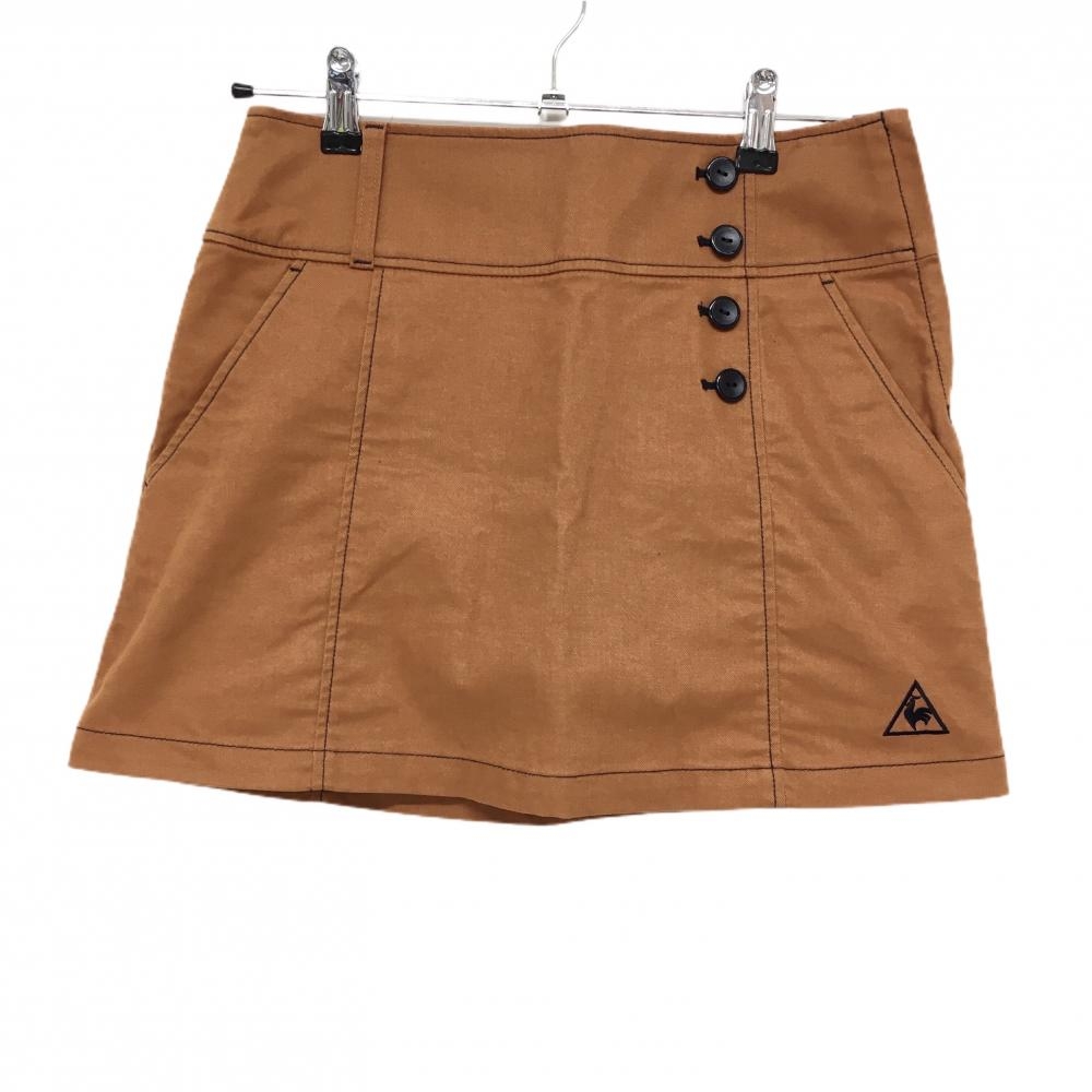【美品】ルコック スカート ブラウン×ネイビー ボタン レディース 7 ゴルフウェア le coq sportif