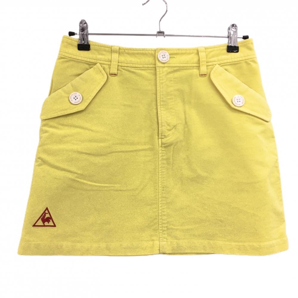 ルコック スカート イエロー 表微起毛 ハート  レディース 11 ゴルフウェア le coq sportif