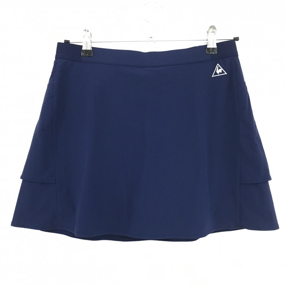 【超美品】ルコック ストレッチスカート ネイビー ウエストゴム ナイロン混 レディース 11 ゴルフウェア le coq sportif