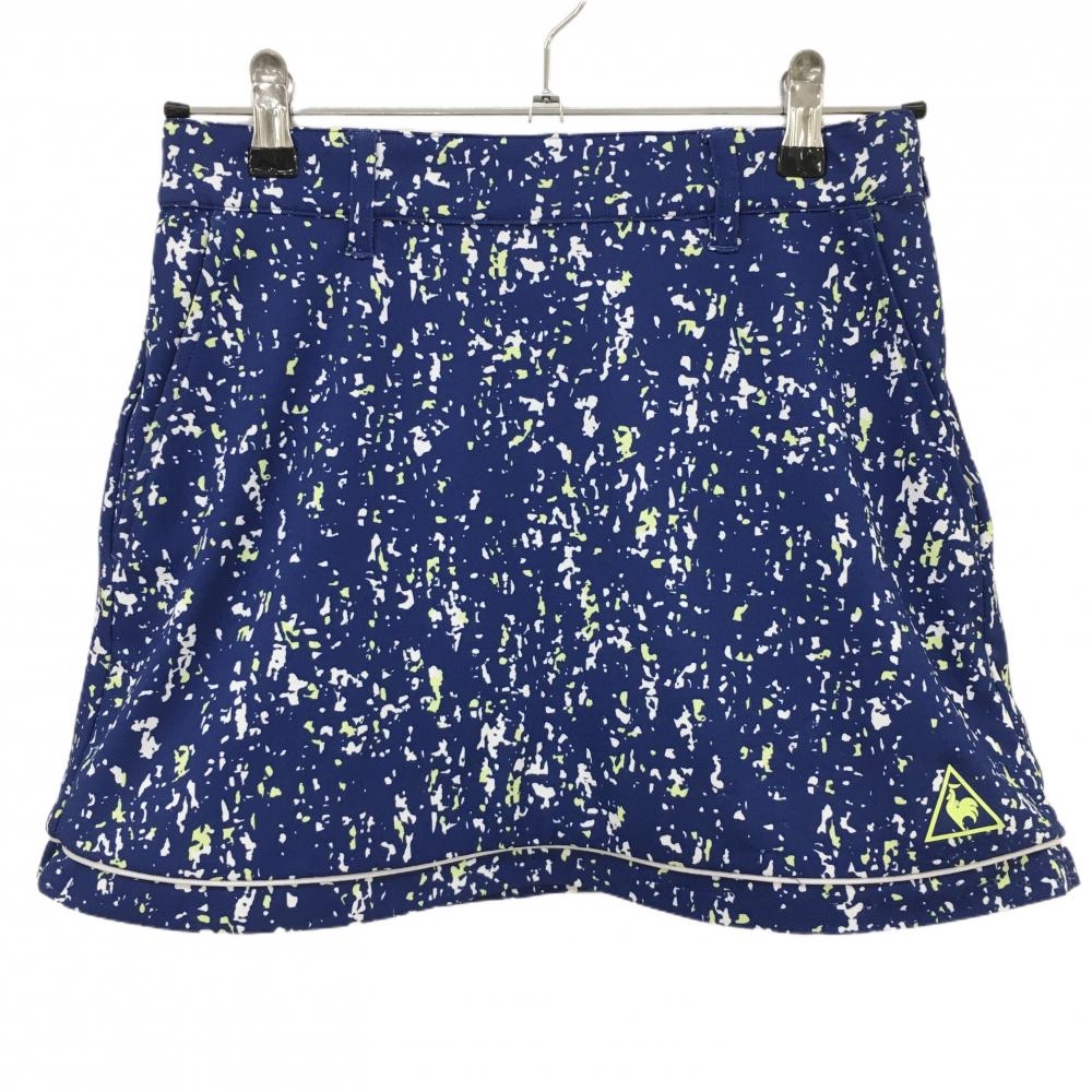 【美品】ルコック スカート ブルー×白 総柄  レディース 9 ゴルフウェア le coq sportif