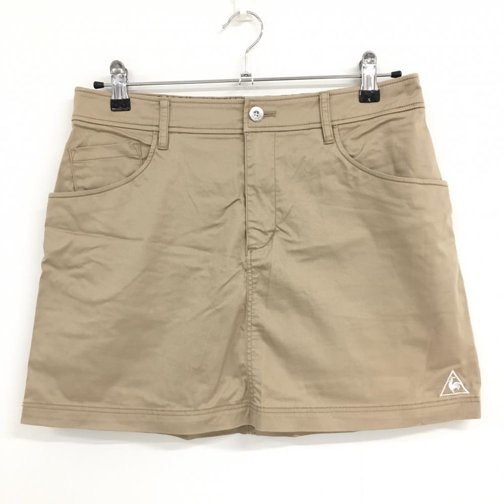 【美品】ルコック スカート ブラウン シンプル ロゴ白  レディース 13 ゴルフウェア le coq sportif