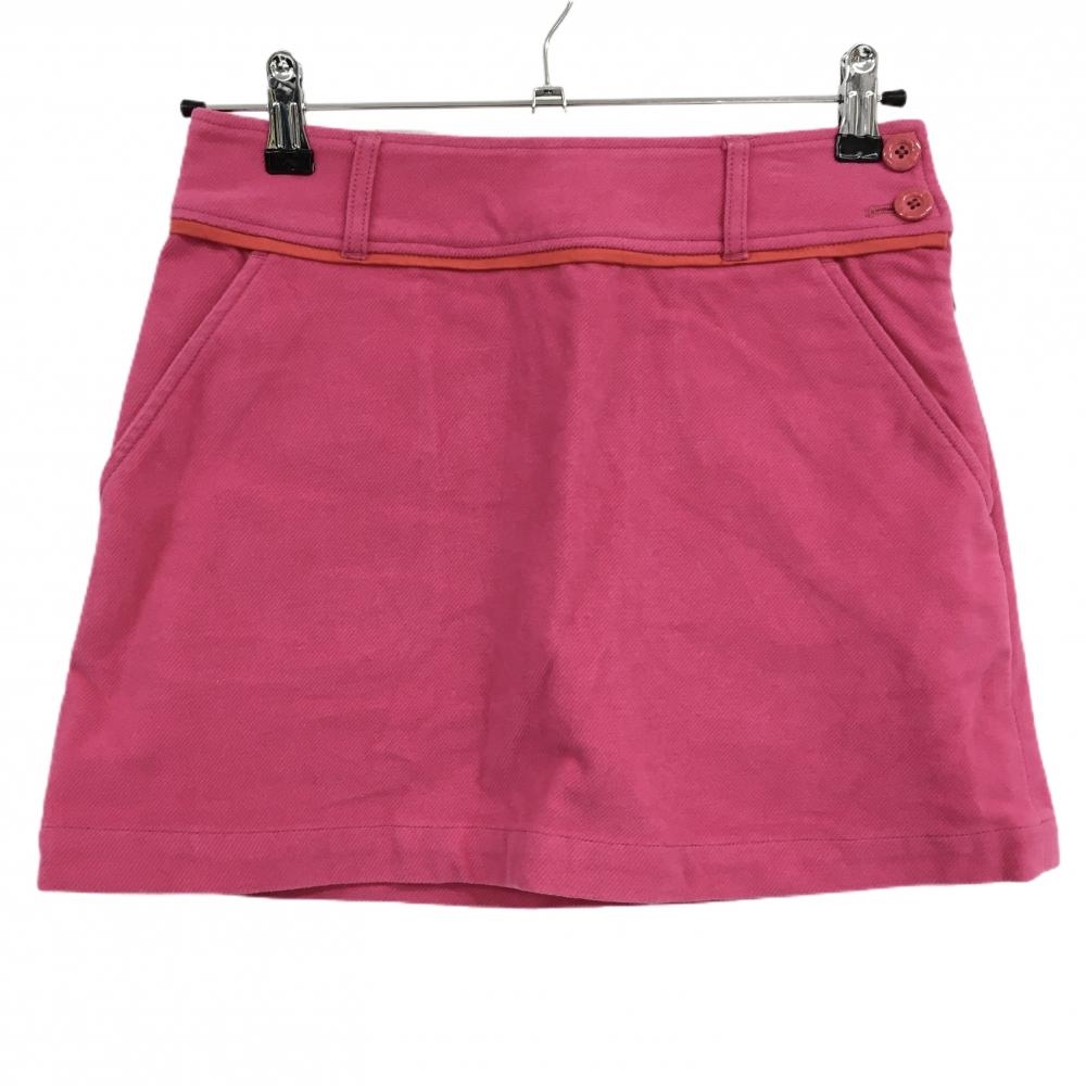 ルコックゴルフ コーデュロイスカート ピンク×レッド バックロゴ  レディース 7 ゴルフウェア le coq sportif