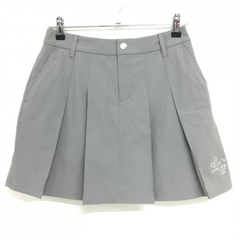 【超美品】ルコックゴルフ プリーツスカート グレー 内側インナーパンツ レディース L ゴルフウェア 2023年モデル le coq sportif