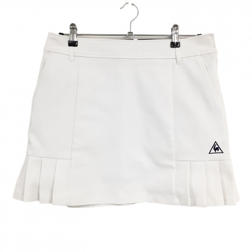 ルコックゴルフ スカート 白 ストレッチ 裾一部プリーツ  レディース 13 ゴルフウェア le coq sportif