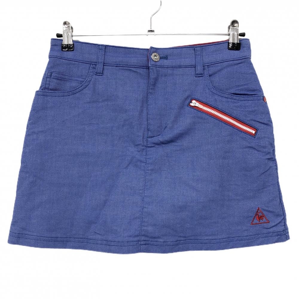 【美品】ルコックゴルフ スカート ブルー×レッド 裾ロゴ 内側インナーパンツ レディース 9 ゴルフウェア le coq sportif