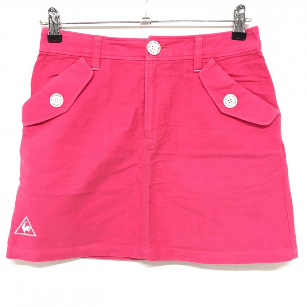 ルコックゴルフ スカート ピンク 表微起毛 ハート インナーパンツ付  レディース 9 ゴルフウェア le coq sportif