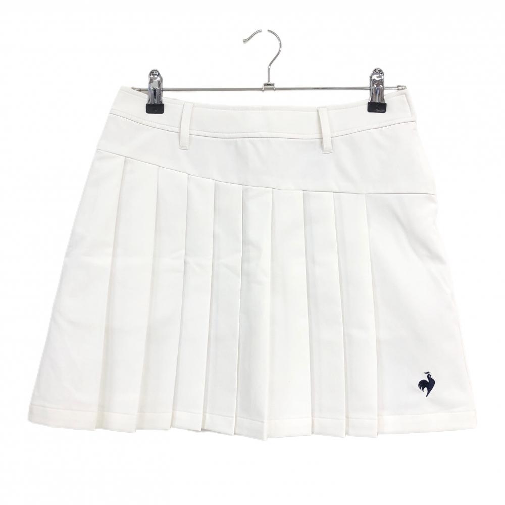 【新品】ルコックゴルフ スカート 白×ネイビー 前プリーツ 裏地付き ストレッチ レディース 13 ゴルフウェア le coq sportif