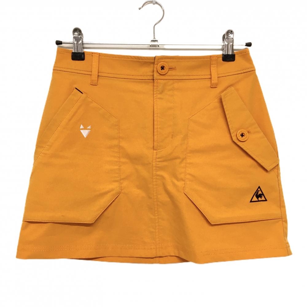 ルコックゴルフ スカート オレンジ ロゴ黒  レディース 7 ゴルフウェア le coq sportif