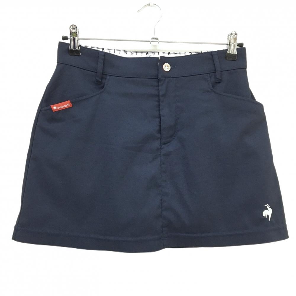 【超美品】ルコックゴルフ スカート ネイビー ロゴ白 内側インナーパンツ  レディース 9 ゴルフウェア le coq sportif