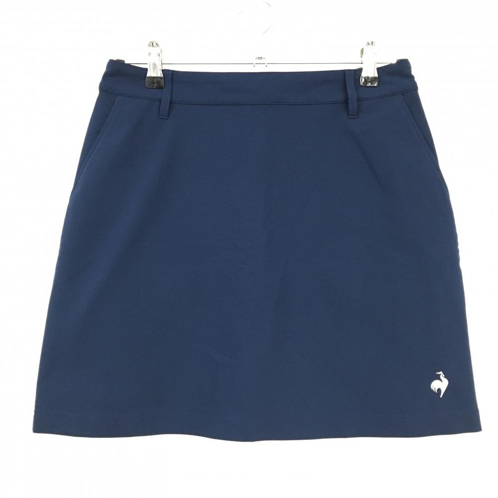 【超美品】ルコックゴルフ スカート ネイビー ロゴ白 背面プリーツ レディース 13 ゴルフウェア le coq sportif
