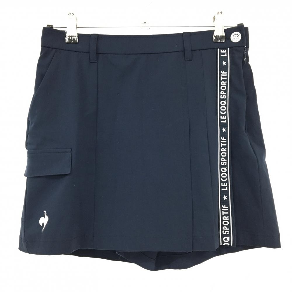【美品】ルコックゴルフ スカート ネイビー 内側インナーパンツ サイロ頃テープ  レディース M ゴルフウェア le coq sportif