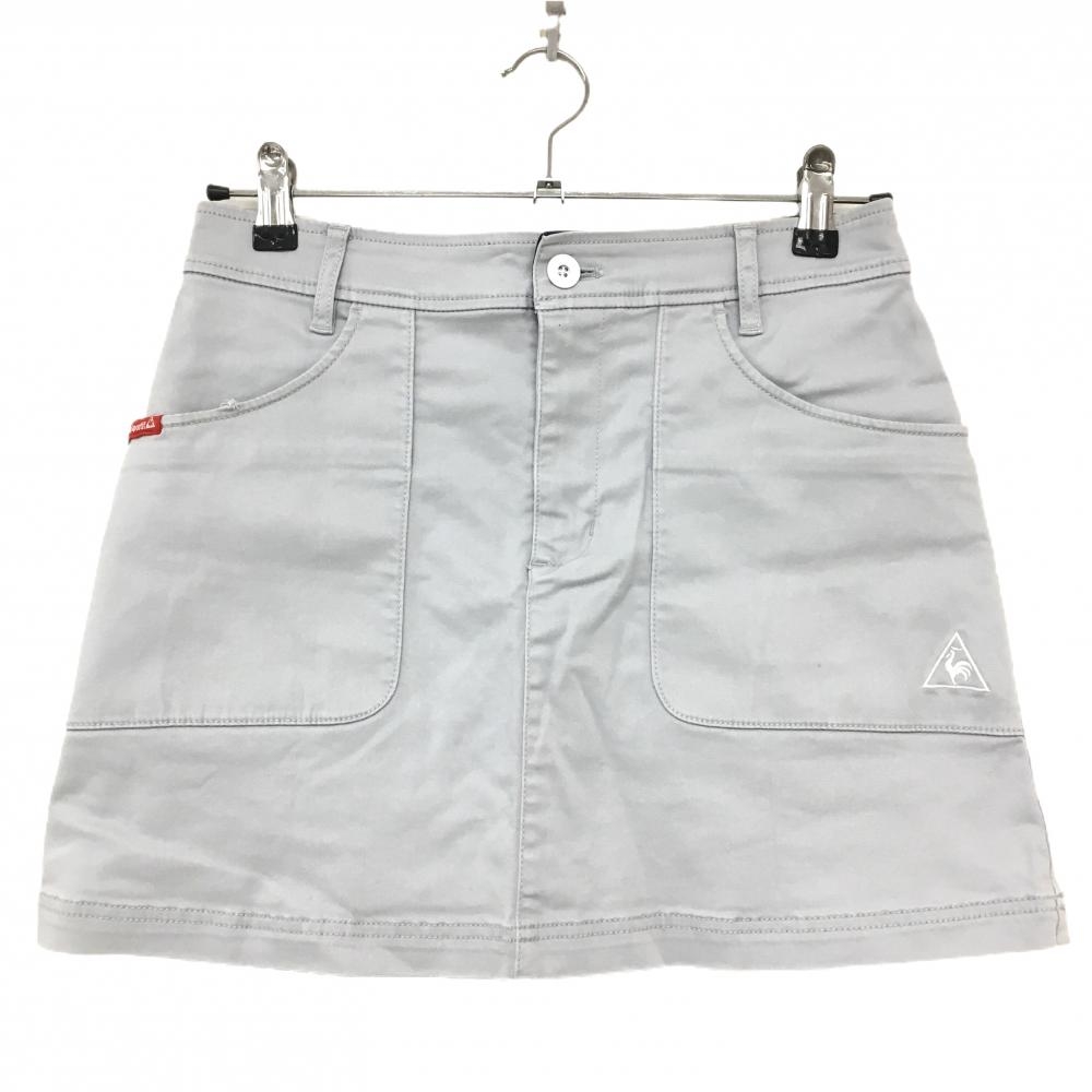 ルコックゴルフ スカート ライトグレー ストレッチ 後ろウエストゴム  レディース 11 ゴルフウェア le coq sportif