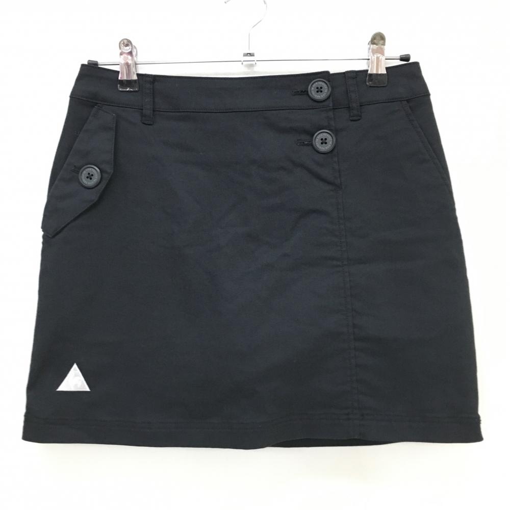 【超美品】ルコックゴルフ スカート 黒 後ポケット刺しゅう 内側インナーパンツ レディース 9 ゴルフウェア le coq sportif