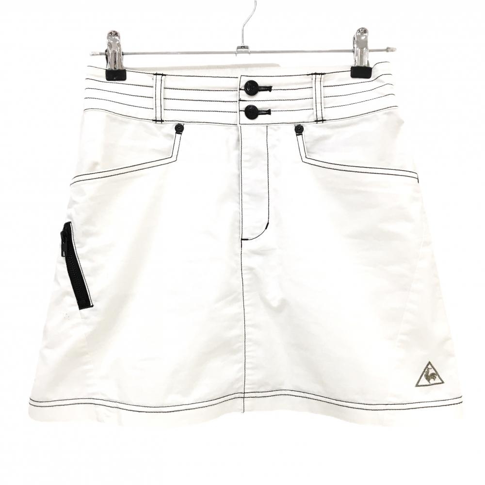 ルコックゴルフ スカート 白 ステッチ レディース 9 ゴルフウェア le coq sportif