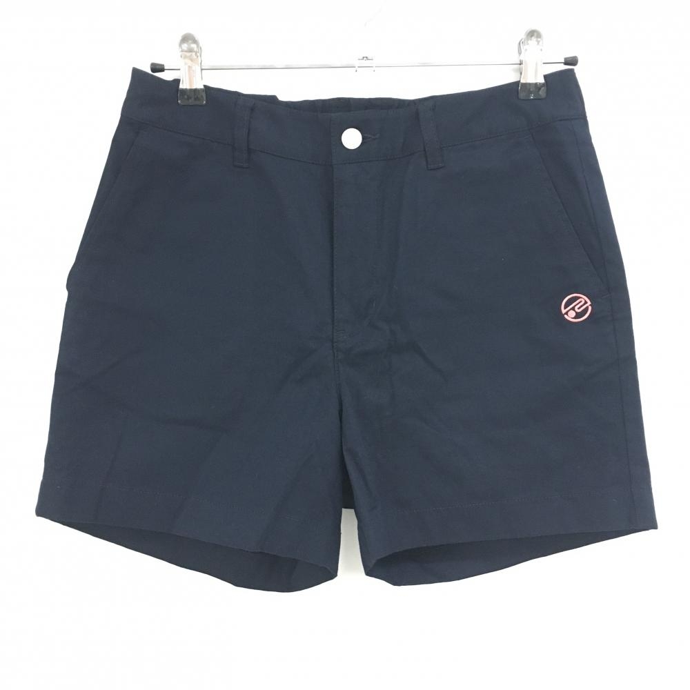 【超美品】ロサーセン ショートパンツ ネイビー シンプル ストレッチ ロゴ刺しゅう レディース 42(L) ゴルフウェア Rosasen