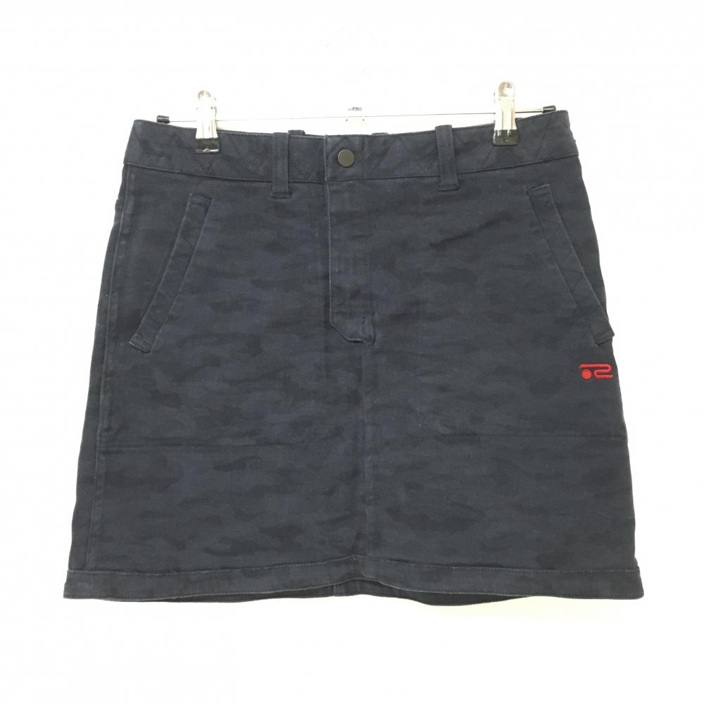 ロサーセン リバーシブルスカート ネイビー カモフラ 総柄  レディース 42 ゴルフウェア Rosasen