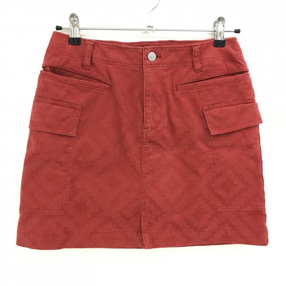 【美品】ロサーセン カーゴスカート レッド 総柄 レディース S ゴルフウェア Rosasen