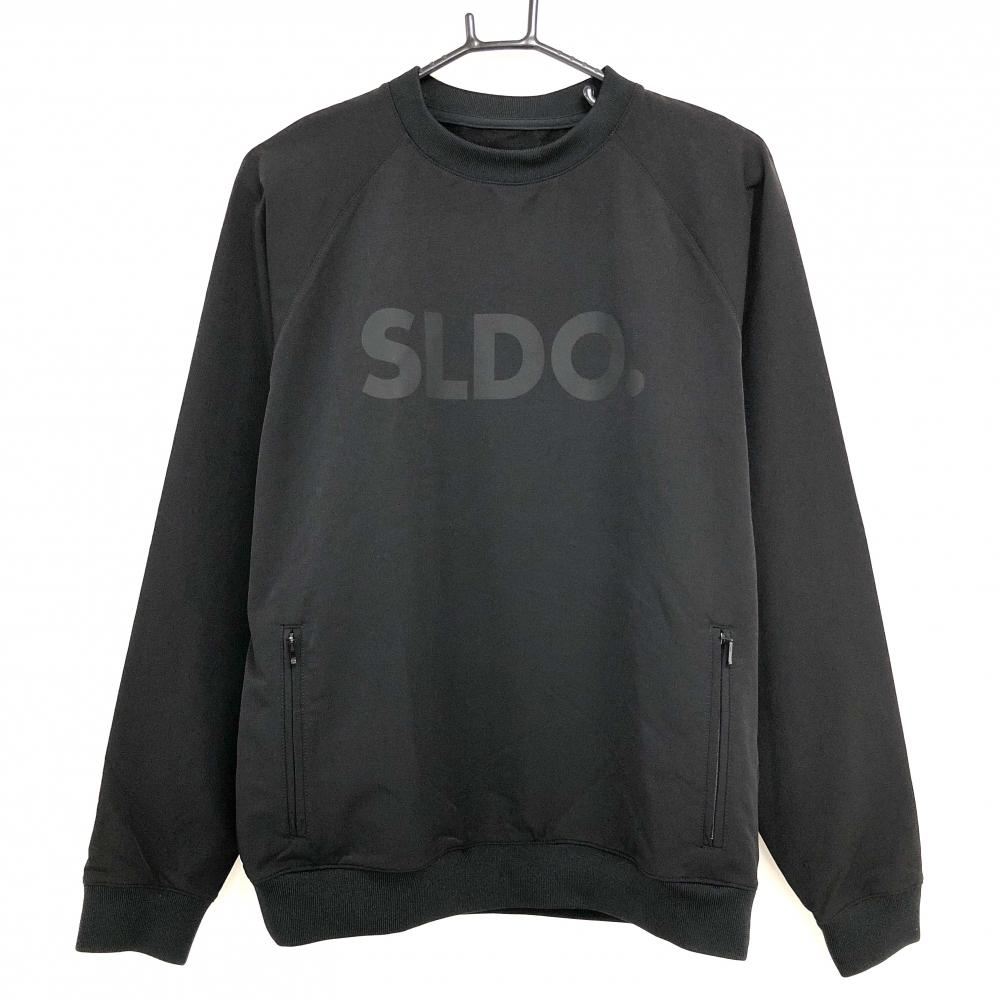 【超美品】エスルド ナイロンスニード 黒 ブルゾン ストレッチ フロントロゴ メンズ M ゴルフウェア SLDO.