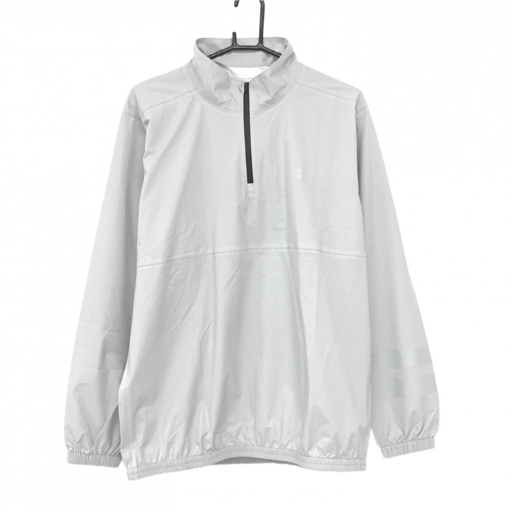 【新品】ハーレー レインブルゾン ライトグレー ハーフジップ 収納袋付 ナイロン100％ メンズ L ゴルフウェア Hurley