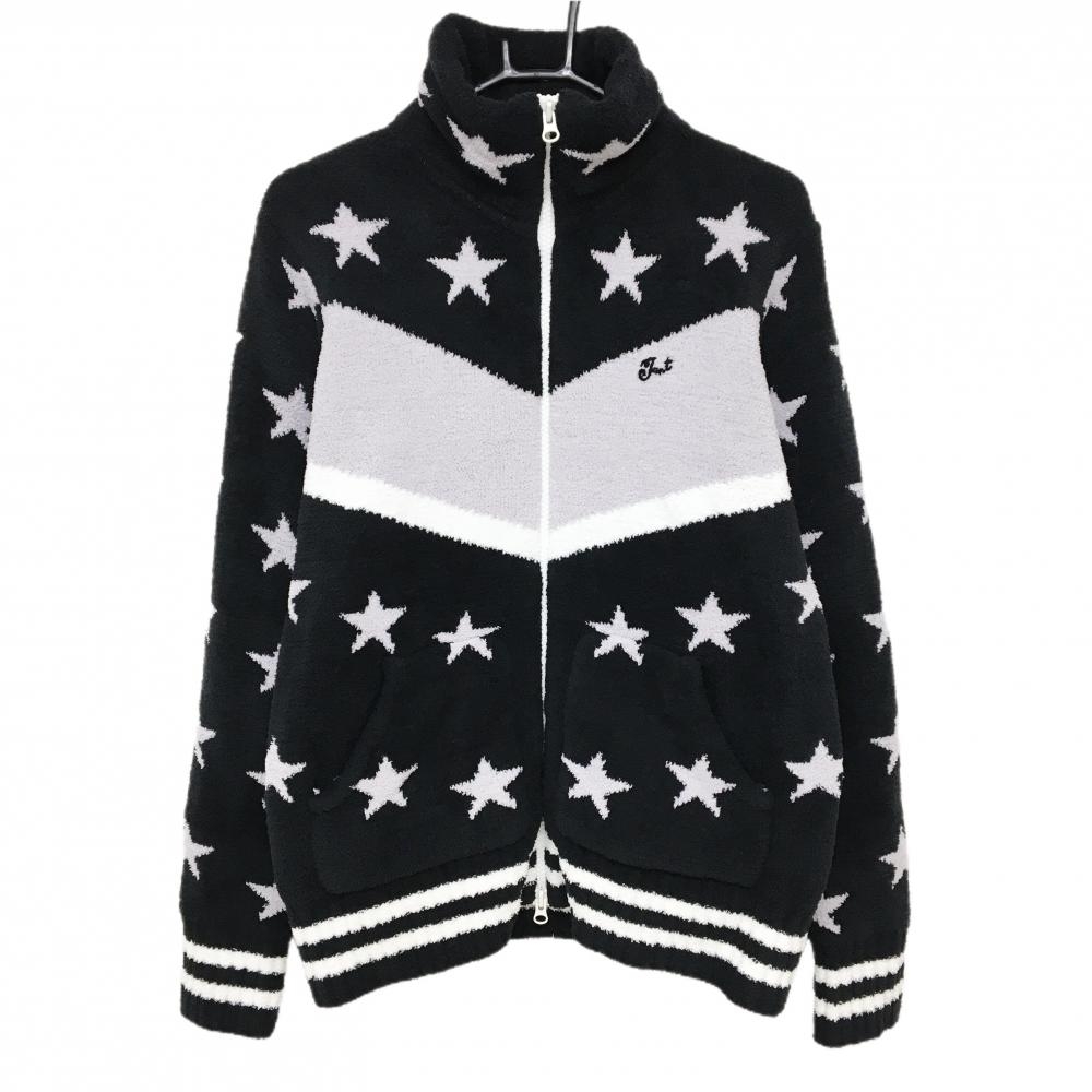 【美品】ティーエムティー ボアジャケット 黒×グレー 星柄  メンズ M ゴルフウェア TMT