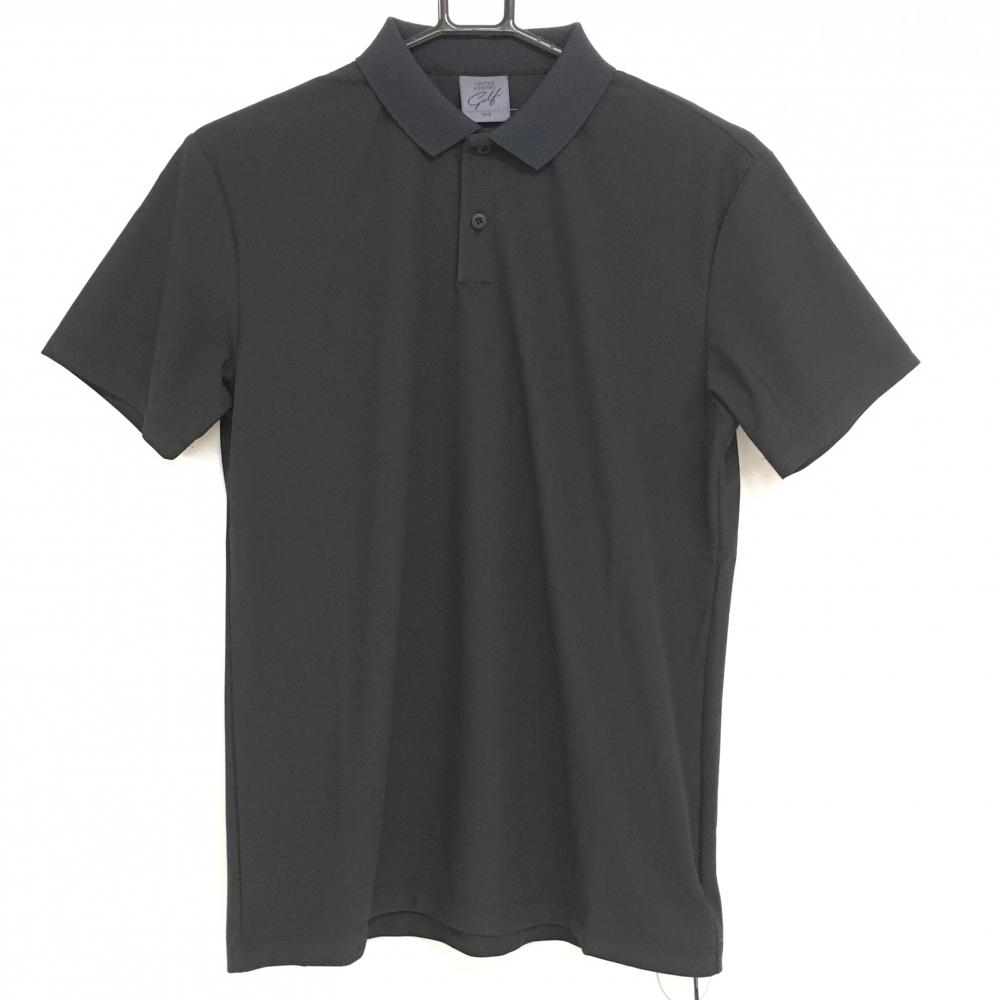【新品】ユナイテッドアローズゴルフ 半袖ポロシャツ 黒 吸水速乾 清涼素材 メンズ S ゴルフウェア UNITED ARROWS