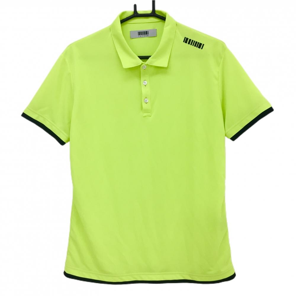 【超美品】フィルコッド 半袖ポロシャツ 蛍光イエロー×黒 重ね着風 メンズ M ゴルフウェア felkod