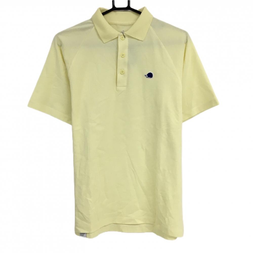 【新品】クラブハウス 半袖ポロシャツ イエロー コットン100％ バックプリント メンズ Short ゴルフウェア Clubhaus