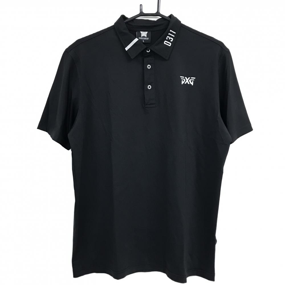 【超美品】パーソンズエクストリームゴルフ 半袖ポロシャツ 黒 韓国モデル メンズ L ゴルフウェア PARSONS XTREME GOLF