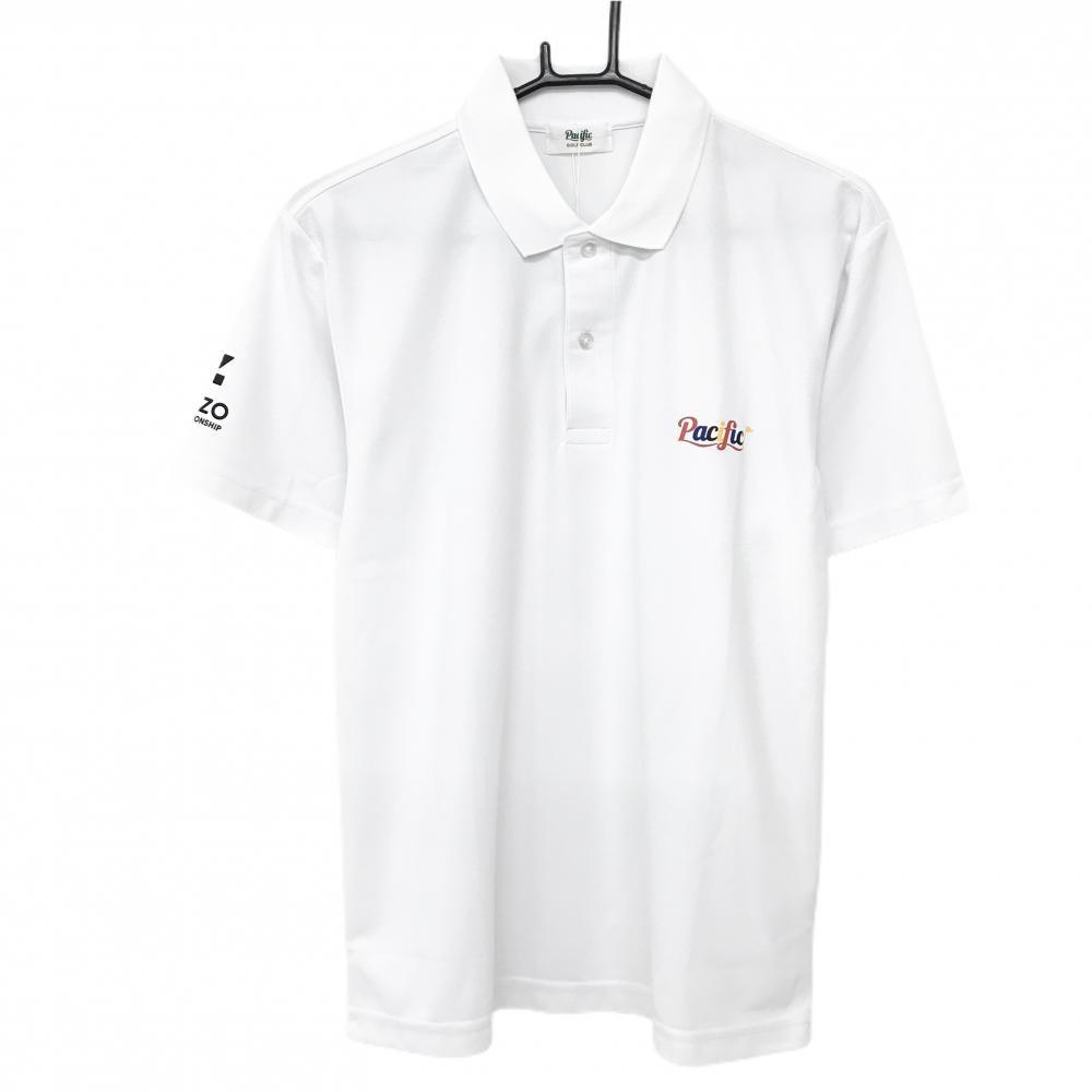 【新品】パシフィックゴルフクラブ 半袖ポロシャツ 白 ZOZOチャンピオンシップ  メンズ S ゴルフウェア acific GOLF CLUB