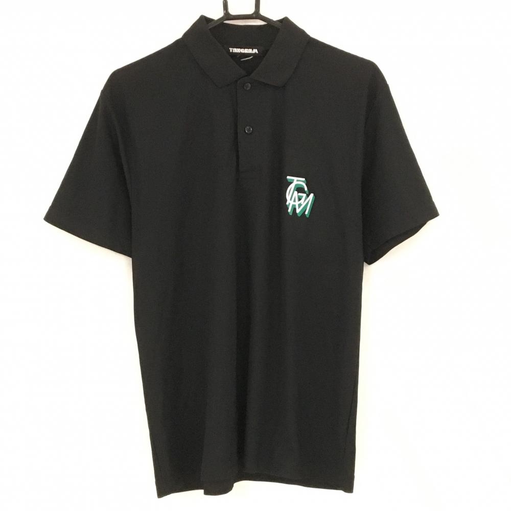 【超美品】タングラム 半袖ポロシャツ 黒 背面ビッグロゴ メンズ M ゴルフウェア TANGRAM