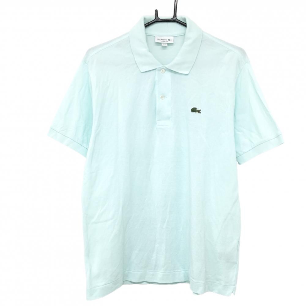 ラコステ 半袖ポロシャツ ライトブルー 胸ロゴ メンズ US-M ゴルフウェア LACOSTE